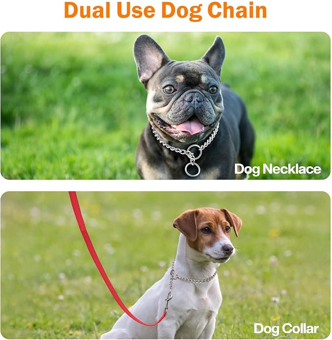 TagME Chain Choke Collar for Dogs, Adjustable Weather Proof Necklace for Small - Image 3