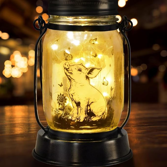 kyoryuger Pig Gifts for Women/Men/Kids Pig Lovers Animal Solar Lantern - Image 8