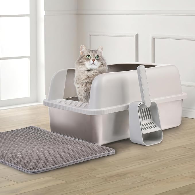 Henkelion 2 Pack Stainless Steel Cat Litter Box - Image 6