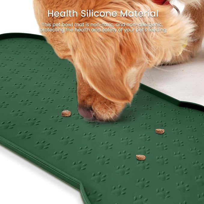 Dog Food Mat Anti-Slip Silicone Dog Bowl Mat Thicker Pet Placemat Waterproof - Image 6