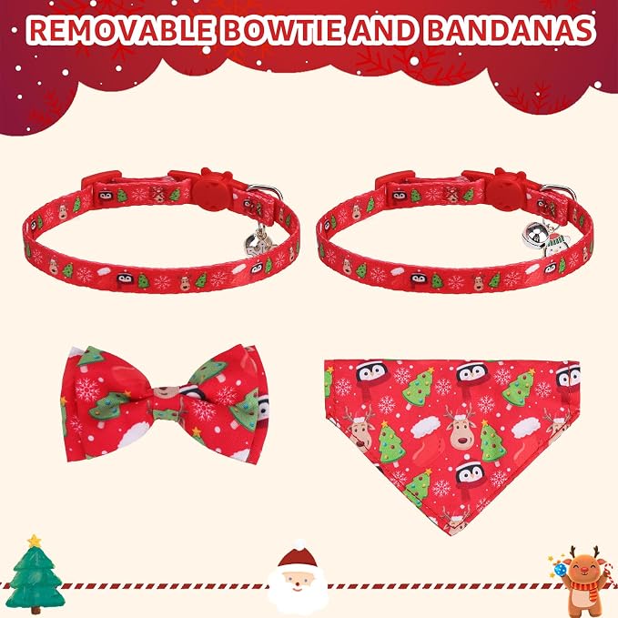 SCENEREAL Christmas Cat Bandana Collar - Image 5