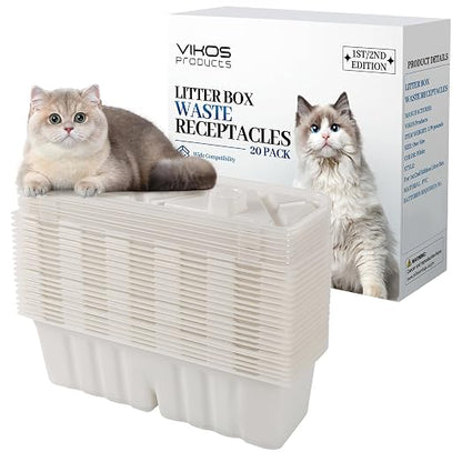 20-Pack Litter Box Waste Receptacles Compatible by VIKOSProducts