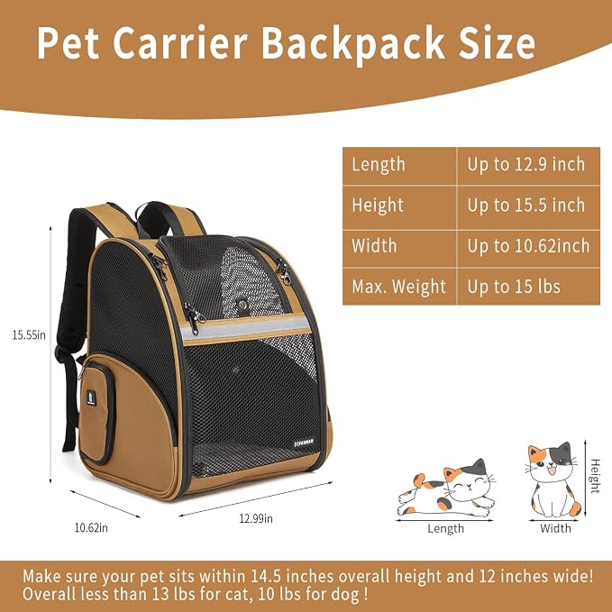 Cat Backpack Carrier for Small Dogs and Medium cat Puppy Kitten Bunny Pet - Image 2