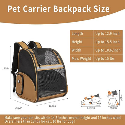 Cat Backpack Carrier for Small Dogs and Medium cat Puppy Kitten Bunny Pet - Image 2
