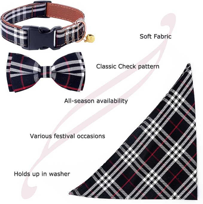 Yizepet Dog Collar with Bow Tie- Adjustable pet Collar - Image 3
