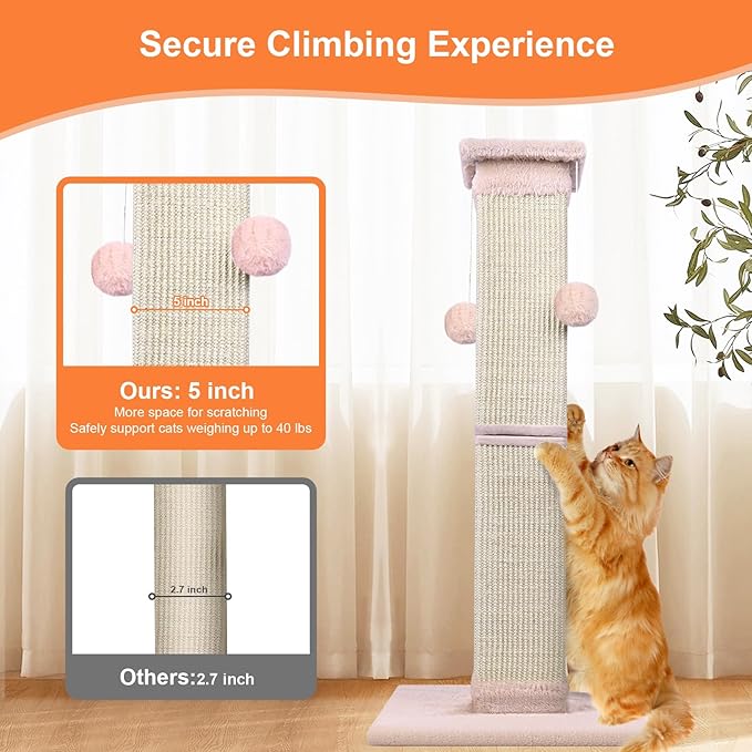 Cat Scratching Post 33 Inch Nature Sisal Cat Scratch Post - Image 6