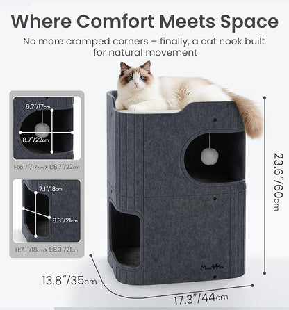 Made4Pets Cat House for Indoor Use, 2-Storey Cube Bed Cave, Covered Hideaway - Image 8