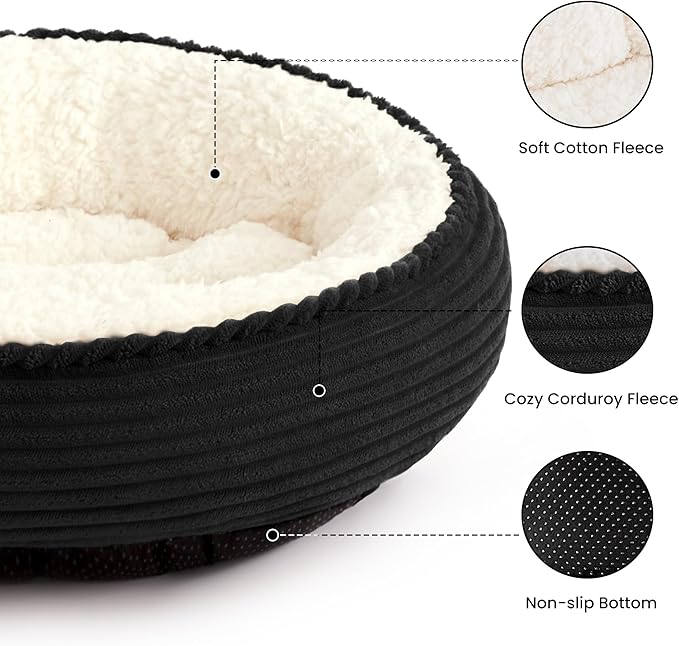 Love's cabin Round Donut Cat and Dog Cushion Bed, 20in Pet Bed - Image 2