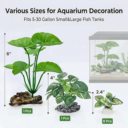 10 PCS Aquarium Decorations Silk Aquarium Plants Betta Fish Tank Decor - Image 2