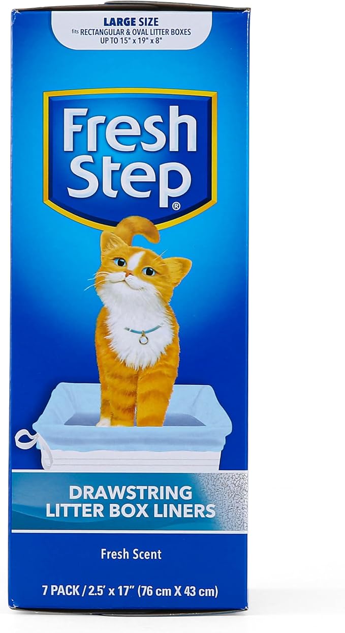 Fresh Step Drawstring Cat Litter Box Liners, Scented Heavy Duty Kitty Litter - Image 2