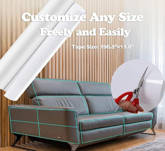 197"x12" Self-Adhesive Cat Scratch Protector Tape, Anti-Claw Couch Furniture - Image 2