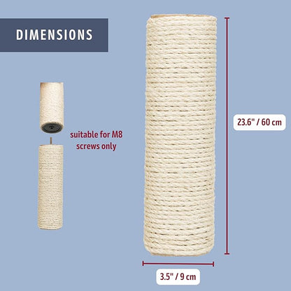 TRIXIE Replacement Sisal Post for Cat Scratching Posts, Backup Scratcher for - Image 3