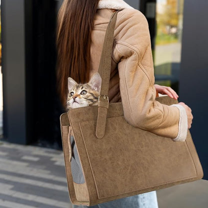 Stylish Pet Carrier Purse Leather Bag - Image 2