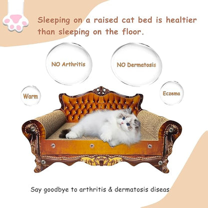 Luxury Cardboard Cat Scratcher Sofa Bed, Couch Shaped Cat Scratching Board - Image 6