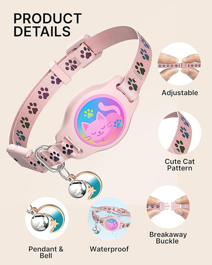 Cat Collar with Airtag Holder, 2 Pack Waterproof Breakaway Kitten Collar - Image 3