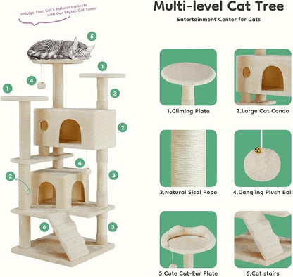 Cat Tree Tower, 54-Inch Cat Tree - Image 3