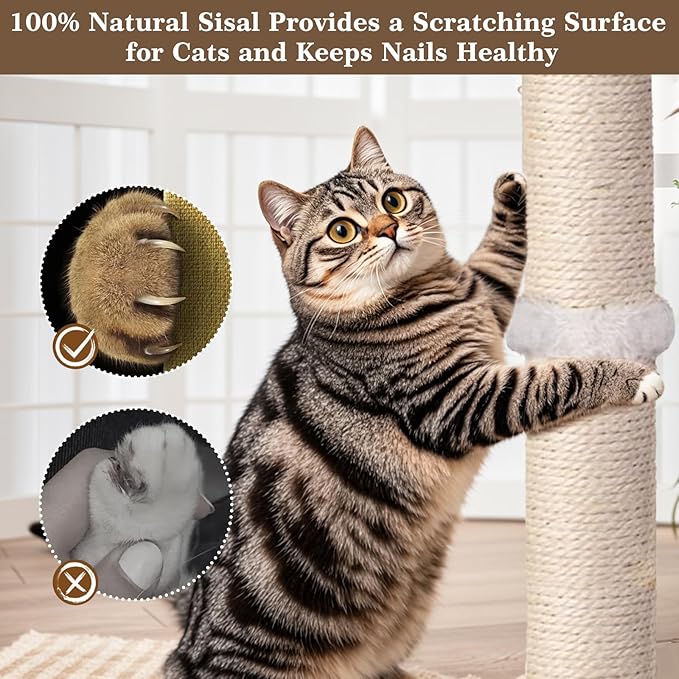 Tall Cat Scratching Post, 33 Inches, Interactive Furniture Toys - Image 7