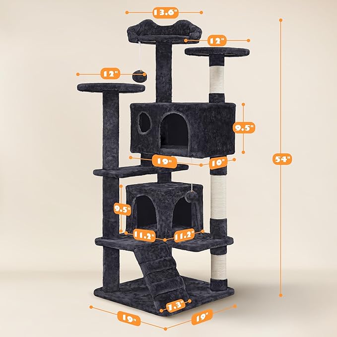 Yaheetech 54in Cat Tree Tower Condo, Cat Tree - Image 9