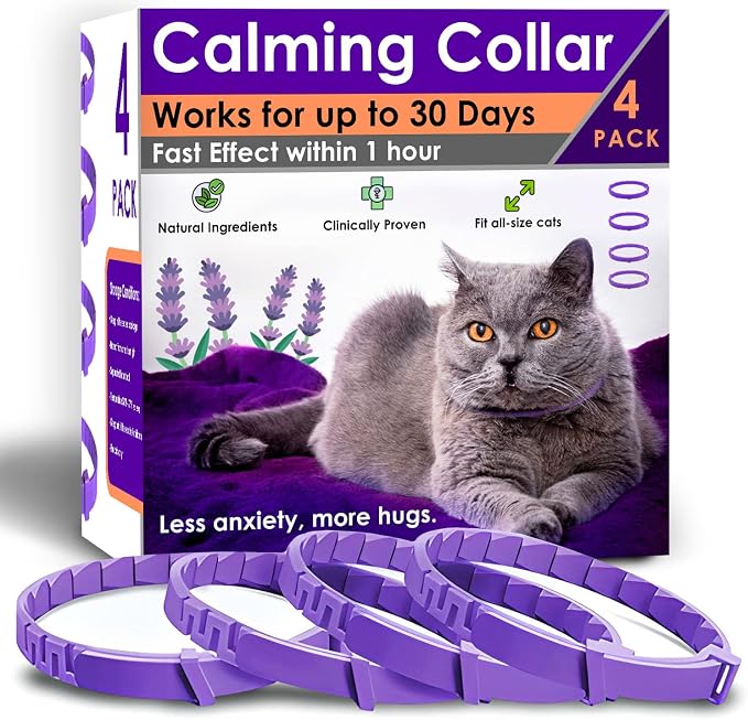 4 Pack Calming Collar for Cats – Pheromone Cat Calming Collar Cat Anxiety by HomePage