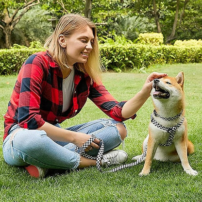 Roses&Poetry Dog Collar with Colourful Checkered Patterns, Adjustable Durable - Image 6