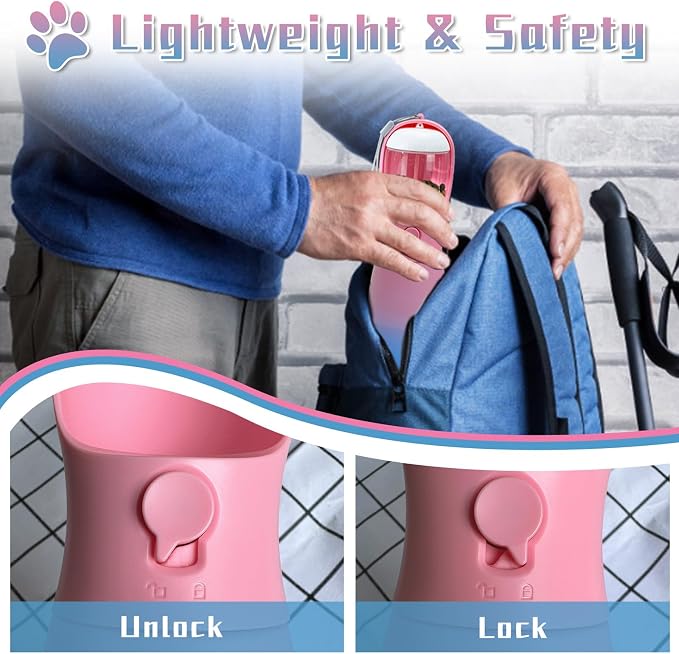 Dog Water Bottle with Food Container, 19Oz Large Capacity Portable Dog Water - Image 7