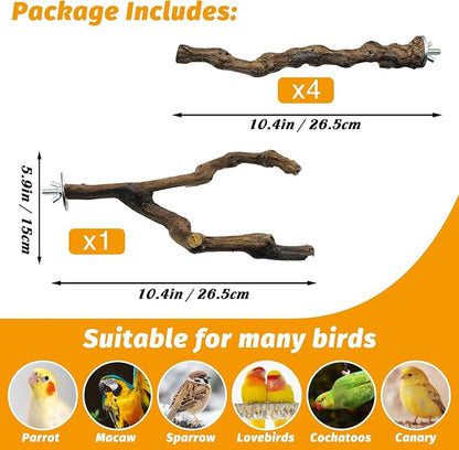 kathson 5pcs Natural Parrot Perch - Image 2
