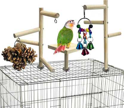 PINVNBY 3 PCS Wooden Small Bird Playground by PINVNBY