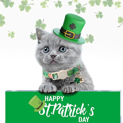 Unique Style Paws Saint Patrick Day Cat Collar, Trefoil Cat Collars, Adjustable - Image 4