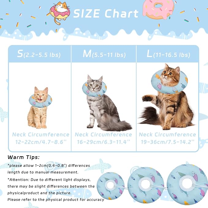 Cat Cone Collar Soft, Adjustable Cat Recovery Collars Kitten Cones to Stop - Image 2