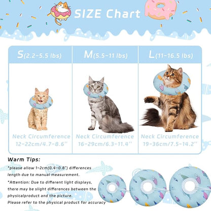 Cat Cone Collar Soft, Kitten Spay Soft Cones to Stop Licking, Cat Neck Donut - Image 2