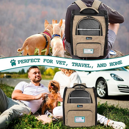PetAmi Dog Backpack Carrier for Small Large Cat, Ventilated Pet Hiking Backpack - Image 7
