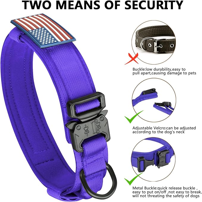 DAGANXI Tactical Dog Collar, Adjustable Military Training Nylon Dog Collar - Image 6