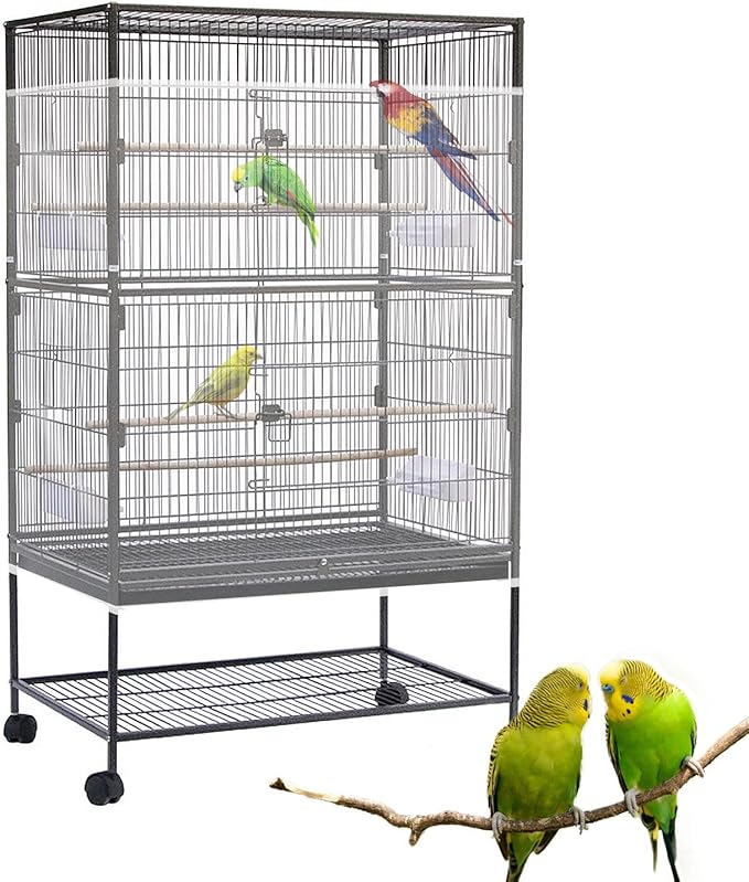 Bird Cage Seed Catcher Large Bird Cage Cover 118 * 31 inches Adjustable Net by SYOOY