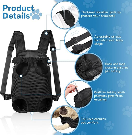 YUDODO 2-Pack Pet Dog Carrier Backpack Adjustable Dog Front Carrier, Legs Out - Image 2