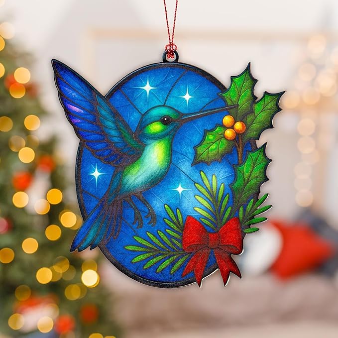 Christmas Ornaments 2025 – Hummingbird Suncatcher Window Hanging Decoration - Image 5