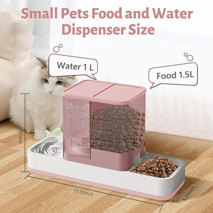 Yummy Sam Automatic Small Pet Feeder and Water Dispenser, 2 in 1 Gravity Cat - Image 2