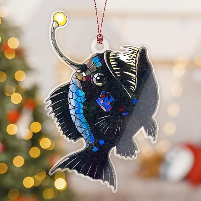 Anglerfish Christmas Ornaments 2025, Unique Fishing Ornaments - Image 3