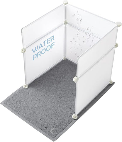 MEEXPAWS Cat Litter Box Enclosure Splash Guard Large L19×W19×H20 inch, Light by PETPRODUCTS