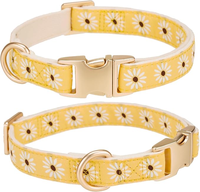 Woven Dog Collar with Metal Buckle Adjustable Jacquard Retro Dog Collars - Image 2