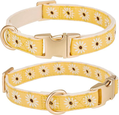 Woven Dog Collar with Metal Buckle Adjustable Jacquard Retro Dog Collars - Image 2