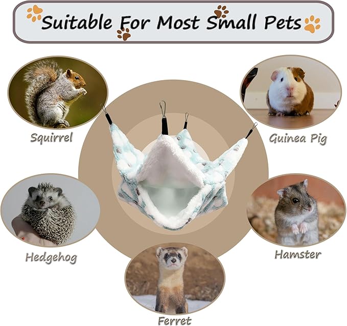 Cat Hammock for Cage, Soft Warm Hanging Bed for Kitten, Guinea Pig, Chinchilla - Image 6