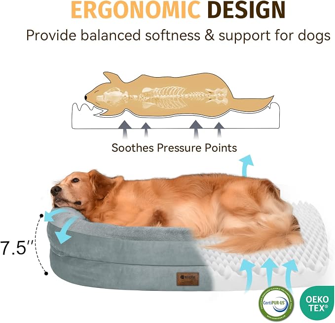 Orthopedic Waterproof Large Dog Bed: Memory Foam Washable Dog Bed - Image 3