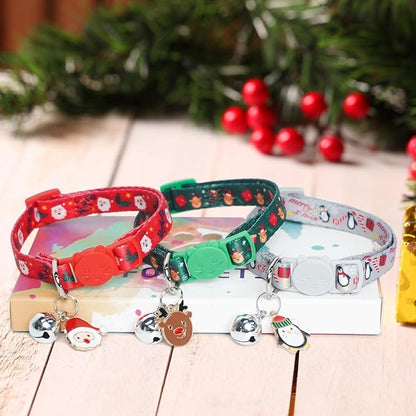 3 Pack Christmas Cat Collars Breakaway - Image 2