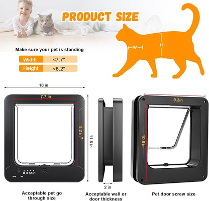Smart Cat Door for Interior & Exterior, RFID Cat Pet Door - Image 5