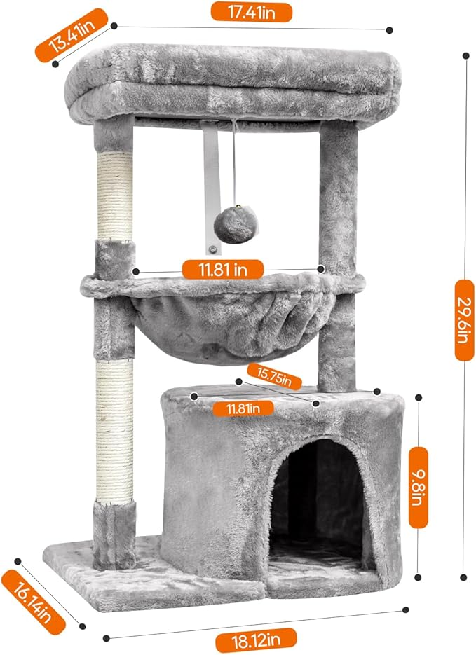 SYANDLVY Small Cat Tree for Indoor Cats, Activity Cat Tower - Image 3