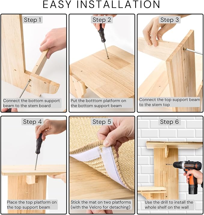 Cat Wall Shelves, Wall Mount Adult Cat Tree - Image 4