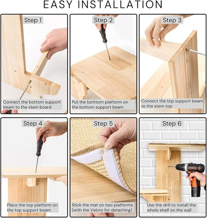Cat Wall Shelves, Wall Mount Adult Cat Tree - Image 4