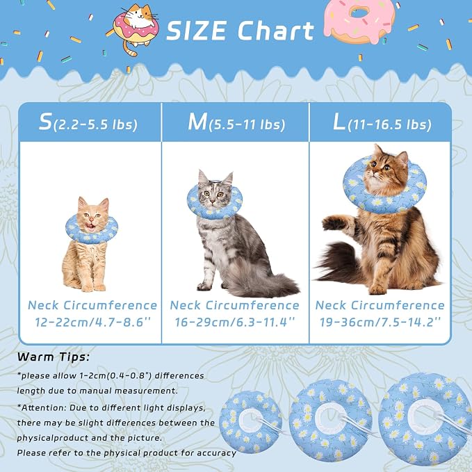 Cat Cone Collar Soft, Adjustable Cat Recovery Collars Kitten Cones to Stop - Image 2