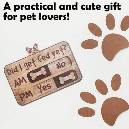 Dog Feeding Tracker-AM PM 2-Meal Wooden Fridge Magnets - Image 6