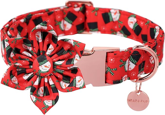 Christmas Dog Collar with Flower, Christmas Flower Collar by UPURARAPUP